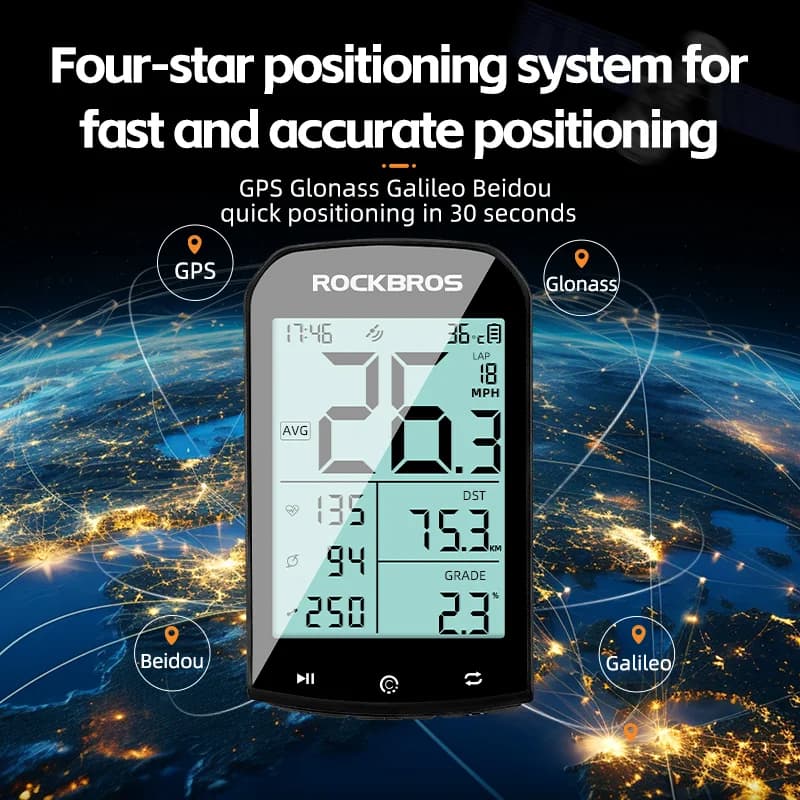 GPS-pyörätietokone Bluetooth- ja ANT+-toiminnolla